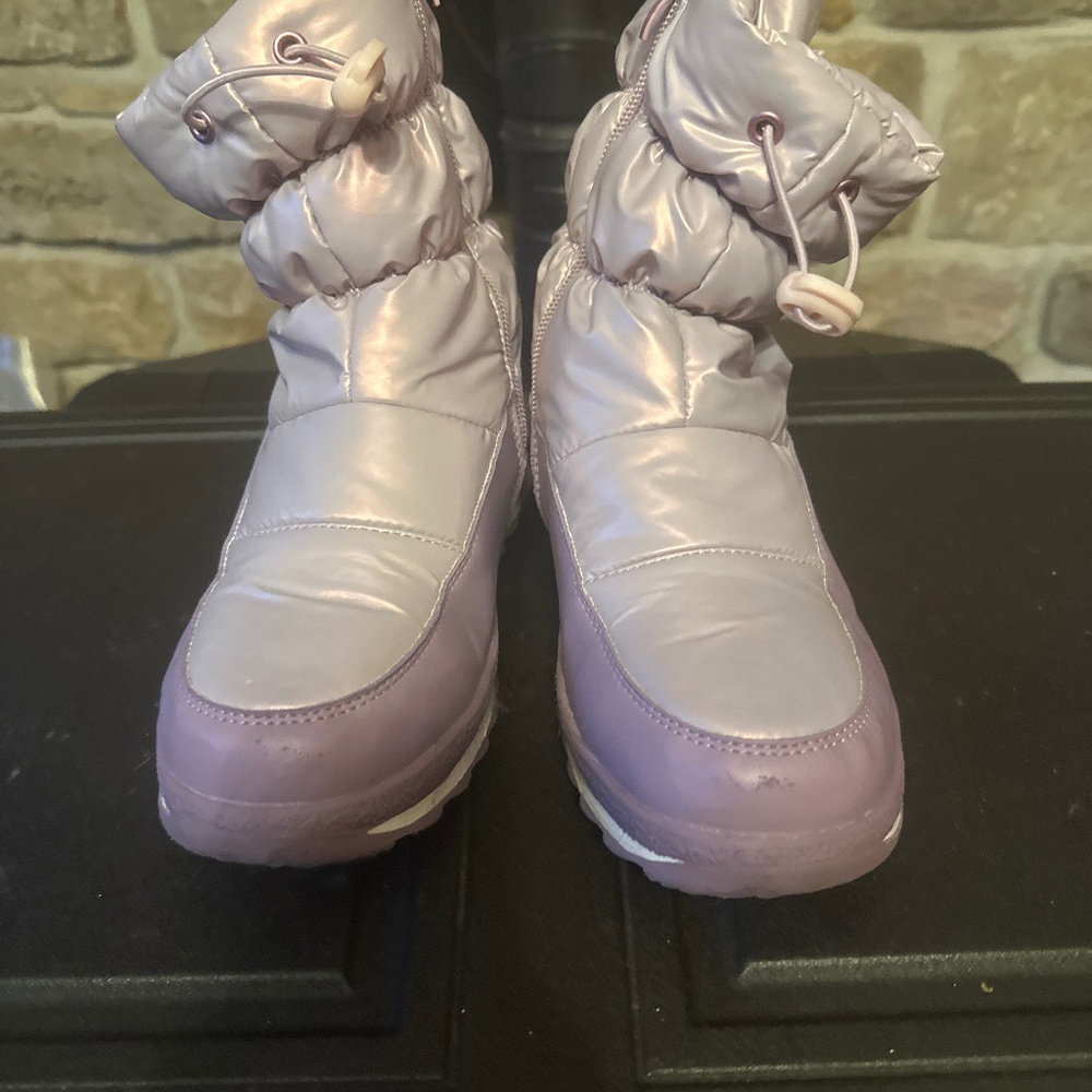 K KomForme Kids Snow Boots Winter Outdoor Boots Waterproof with Fur Lined